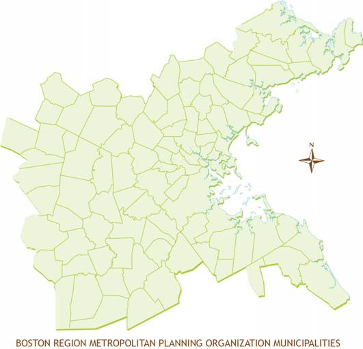 map of Boston region MPO area
