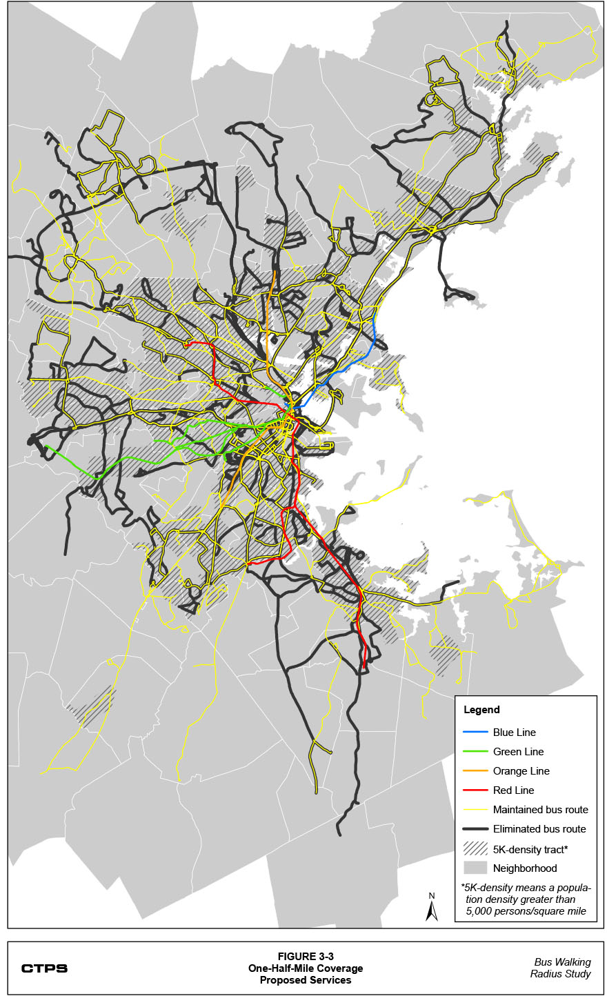 Bus Coverage Map The Bus Walking Radius Study