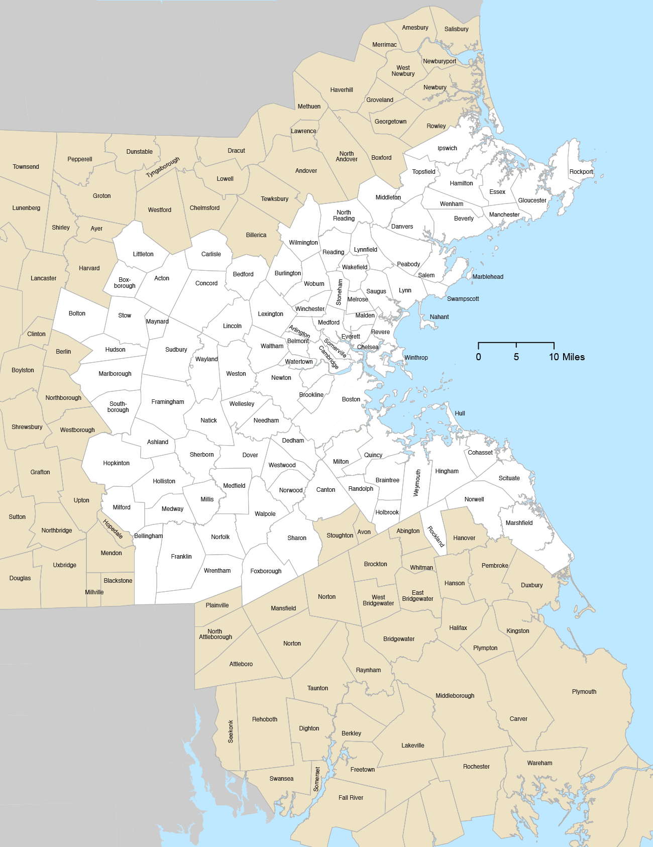 Figure 2-1 is a map of the Boston Region MPO Area. 