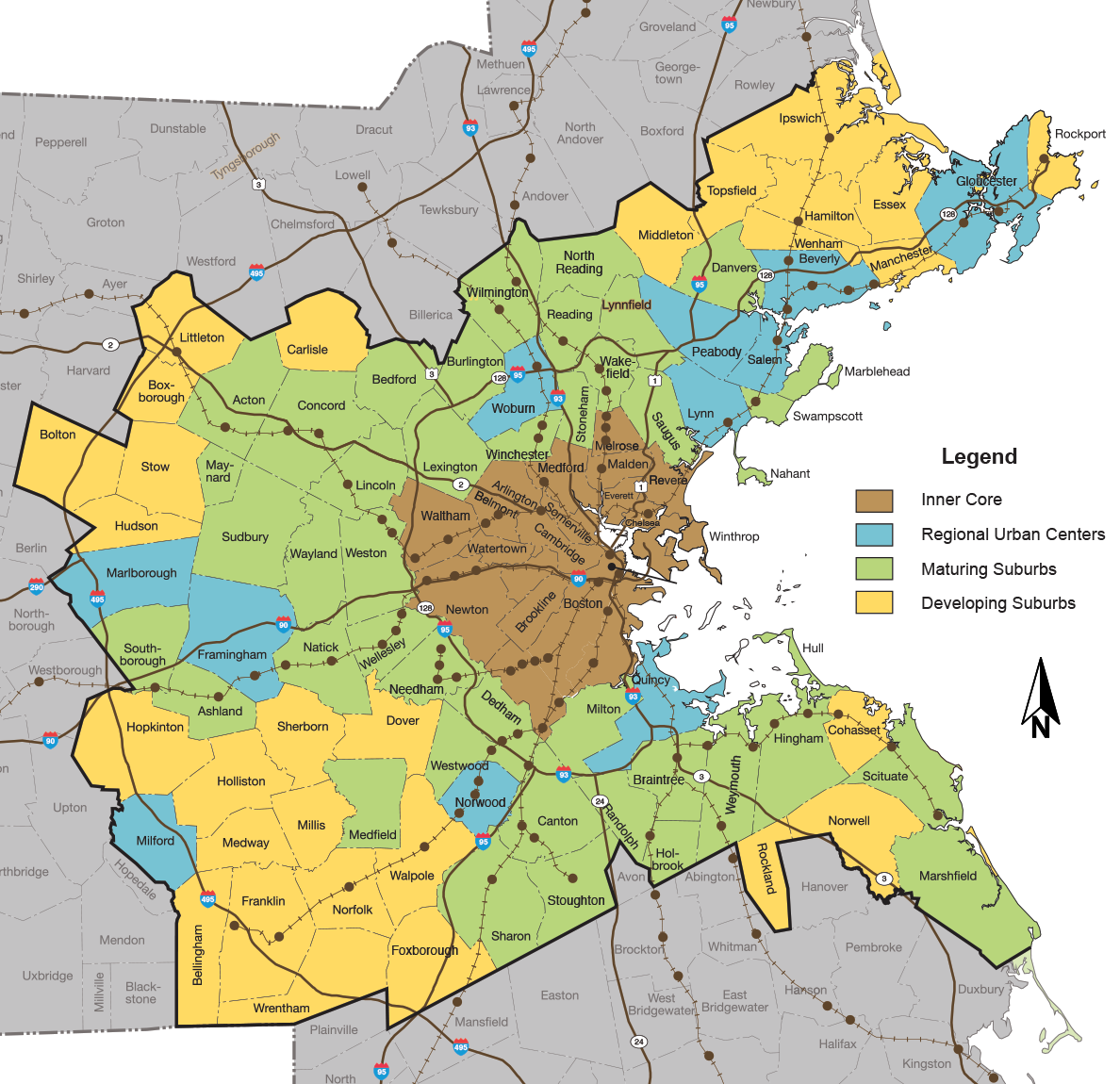 map of boston suburbs Chapter 2 Land Use And The Transportation System map of boston suburbs