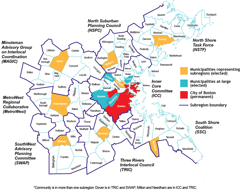 Map of Boston Region MPO