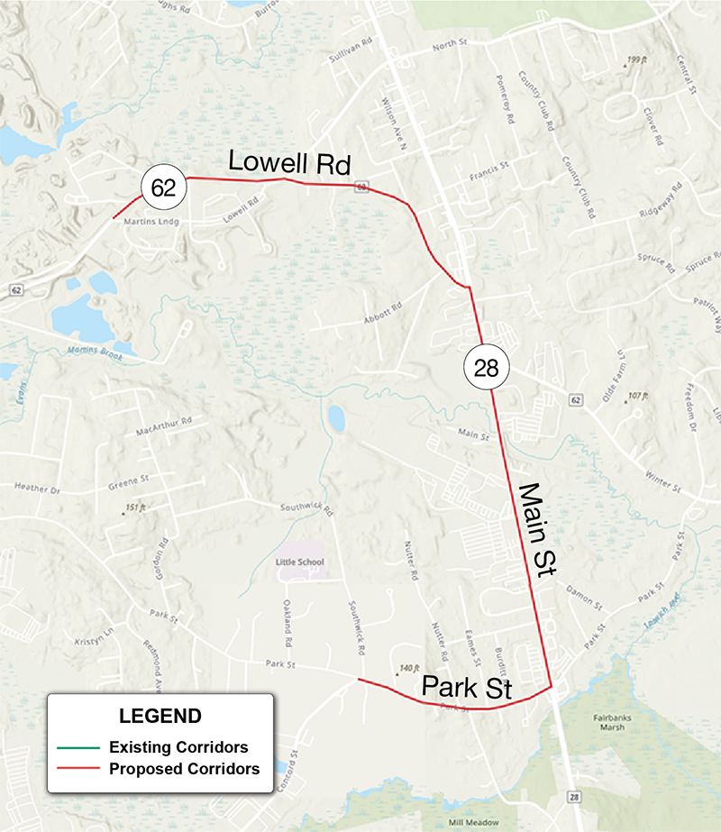 Figure 7This figure shows the proposed corridors in North Reading.