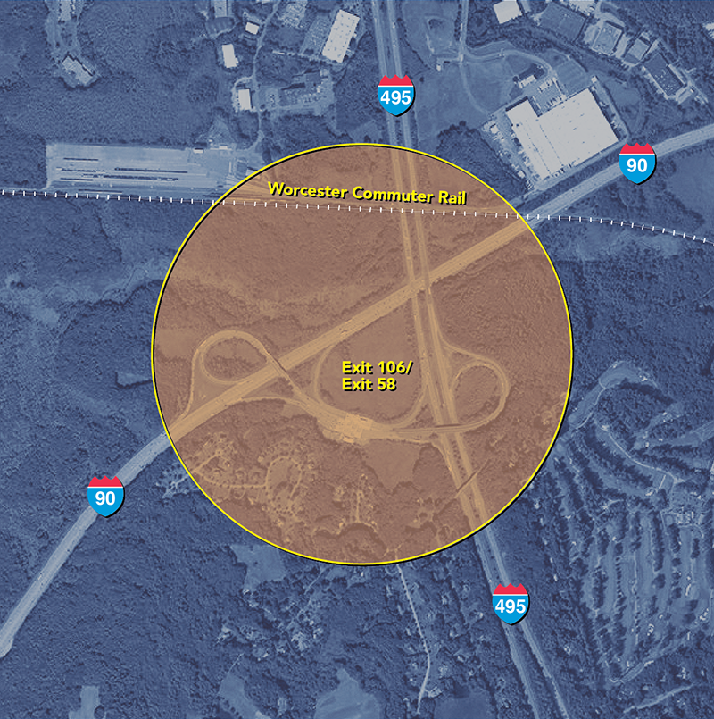 Map of Hopkinton: I-495 and I-90 Interchange