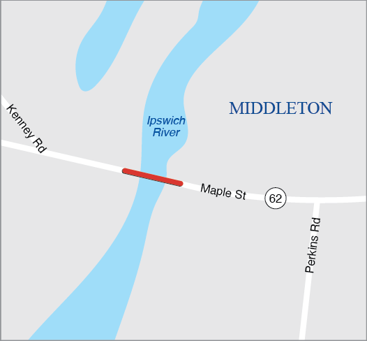 Middleton: Bridge Replacement, M-20-003, Route 62 (Maple Street) over Ipswich River