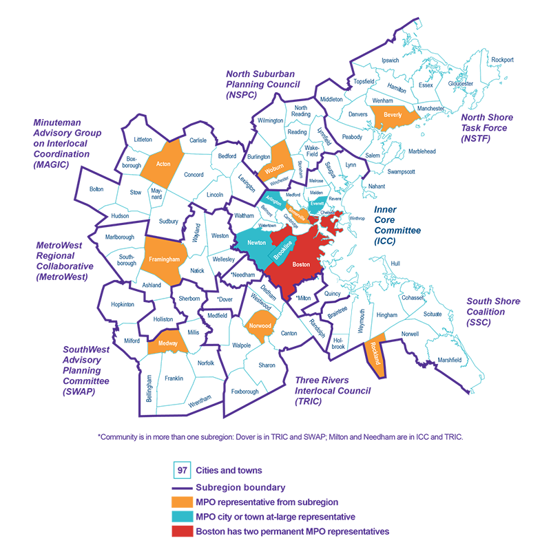 Map of the Boston Region MPO