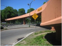 Image of an example of an accessible pedestrian bridge (Arthur Fiedler Bridge, Boston).
