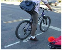 Image of a bicycle detector pavement marking.