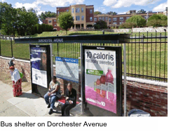 Bus shelter on Dorchester Avenue 