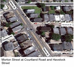 Morton Street at Courtland Road and Havelock Street 