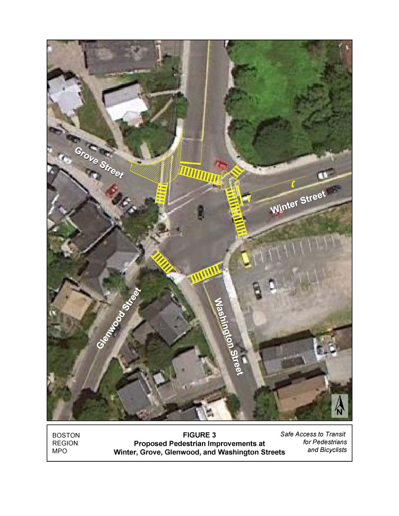 Figure 3 – Proposed Pedestrian Improvements at Winter, Grove, Glenwood, and Washington Streets 