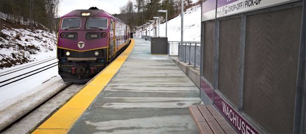 Image of an MBTA Commuter Rail train.